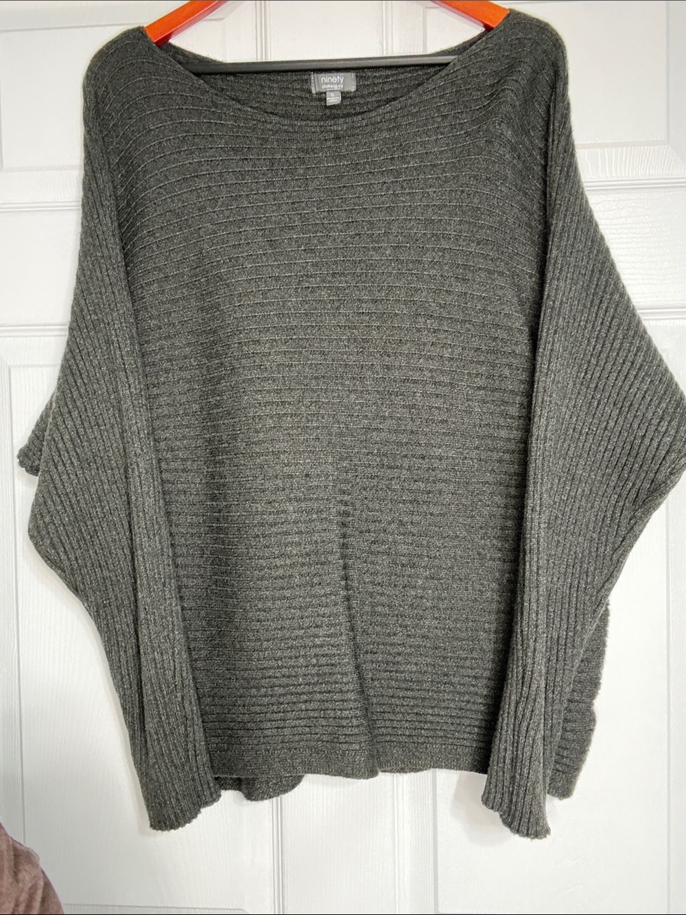 Off-the-Shoulder Ribbed Sweater - Gray